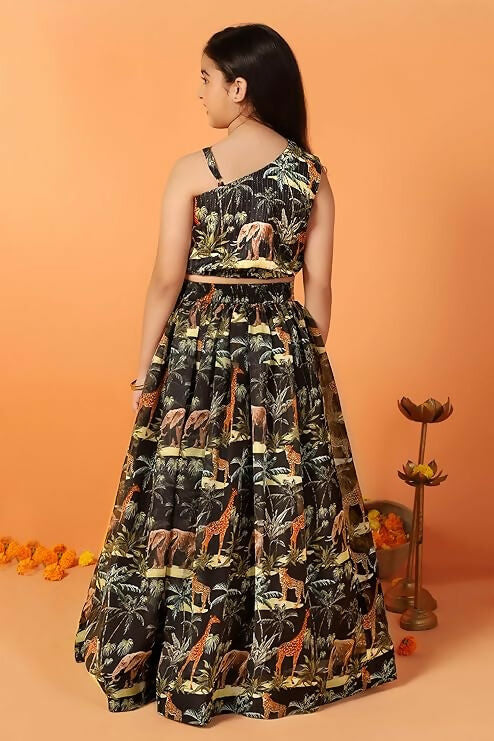 Joban Fashion Girl's Black Color Lehenga Choli
