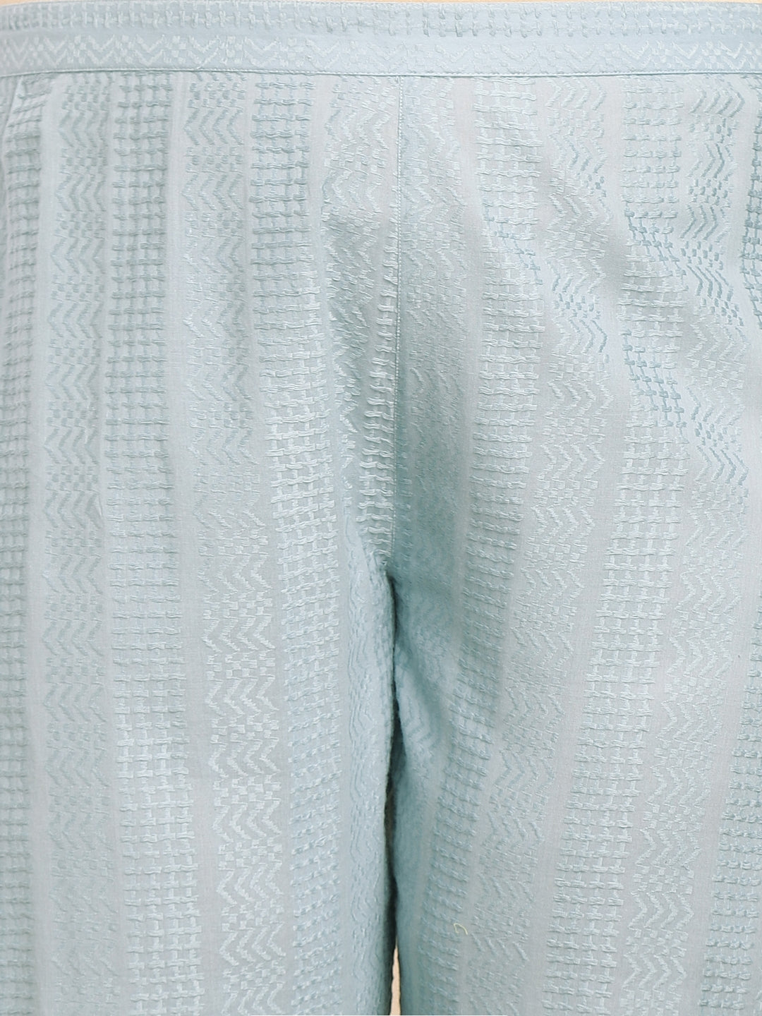 Janasya A-Line Jacquard Light Blue N/A Collar Co-Ords - Distacart