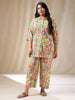 Janasya Regular Cambric Beige Floral Collar Co-Ords - Distacart