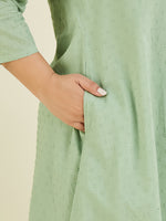 Thumbnail for Janasya Light Dobby Cotton Self Design A-Line Top & Bottom Set