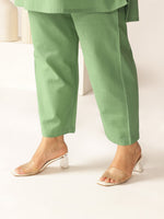 Thumbnail for Janasya Dark Cotton Solid A-Line Top & Bottom Set