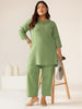Janasya Dark Cotton Solid A-Line Top & Bottom Set - Distacart