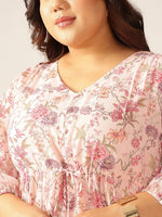 Thumbnail for Janasya Light Georgette Floral Tiered Dress