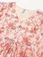 Thumbnail for Janasya Light Georgette Floral Tiered Dress