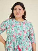 Thumbnail for Janasya Light Georgette Floral Fit & Flare Dress