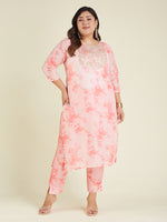 Thumbnail for Janasya Light Silk Blend Tie & dye Straight Kurta Set