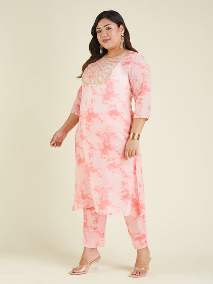 Janasya Light Silk Blend Tie & dye Straight Kurta Set - Distacart