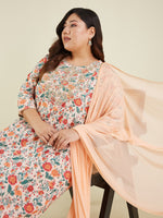 Thumbnail for Janasya Light Cotton Floral Anarkali Kurta Set