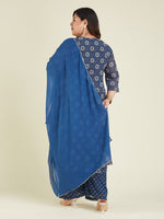 Thumbnail for Janasya Dark Georgette Ajrakh Anarkali Kurta Set