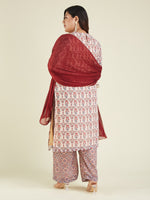 Thumbnail for Janasya Light Georgette Yoke Embroidery A-Line Kurta Set