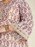 Thumbnail for Janasya Light Georgette Yoke Embroidery A-Line Kurta Set