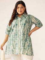 Thumbnail for Janasya Dark Cotton Tie & dye Straight Tunic
