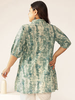 Thumbnail for Janasya Dark Cotton Tie & dye Straight Tunic