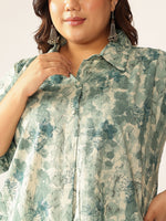 Thumbnail for Janasya Dark Cotton Tie & dye Straight Tunic