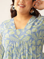 Thumbnail for Janasya Bright Georgette Tropical A-Line Tunic