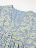 Thumbnail for Janasya Bright Georgette Tropical A-Line Tunic
