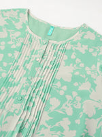 Thumbnail for Janasya Light Georgette Floral A-Line Tunic