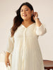 Janasya Light Dobby Chiffon Self Design A-Line Tunic - Distacart
