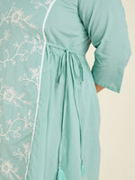Thumbnail for Janasya Bright Cotton Embroidered A-Line Tunic