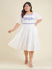 Janasya White Tiered Cotton Dress - Dista