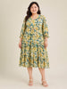 Janasya Yellow Tiered Georgette Dress - Dista