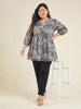 Janasya White A-Line Georgette Tunic - Dista