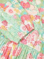 Thumbnail for Janasya Bright Cotton Floral A-Line Dress