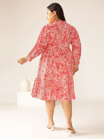 Thumbnail for Janasya Bright Cotton Floral A-Line Dress