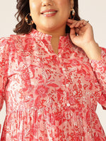 Thumbnail for Janasya Bright Cotton Floral A-Line Dress