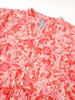 Thumbnail for Janasya Bright Cotton Floral A-Line Dress