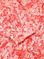 Thumbnail for Janasya Bright Cotton Floral A-Line Dress
