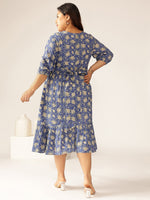 Thumbnail for Janasya Bright Cotton Floral Fit & Flare Dress