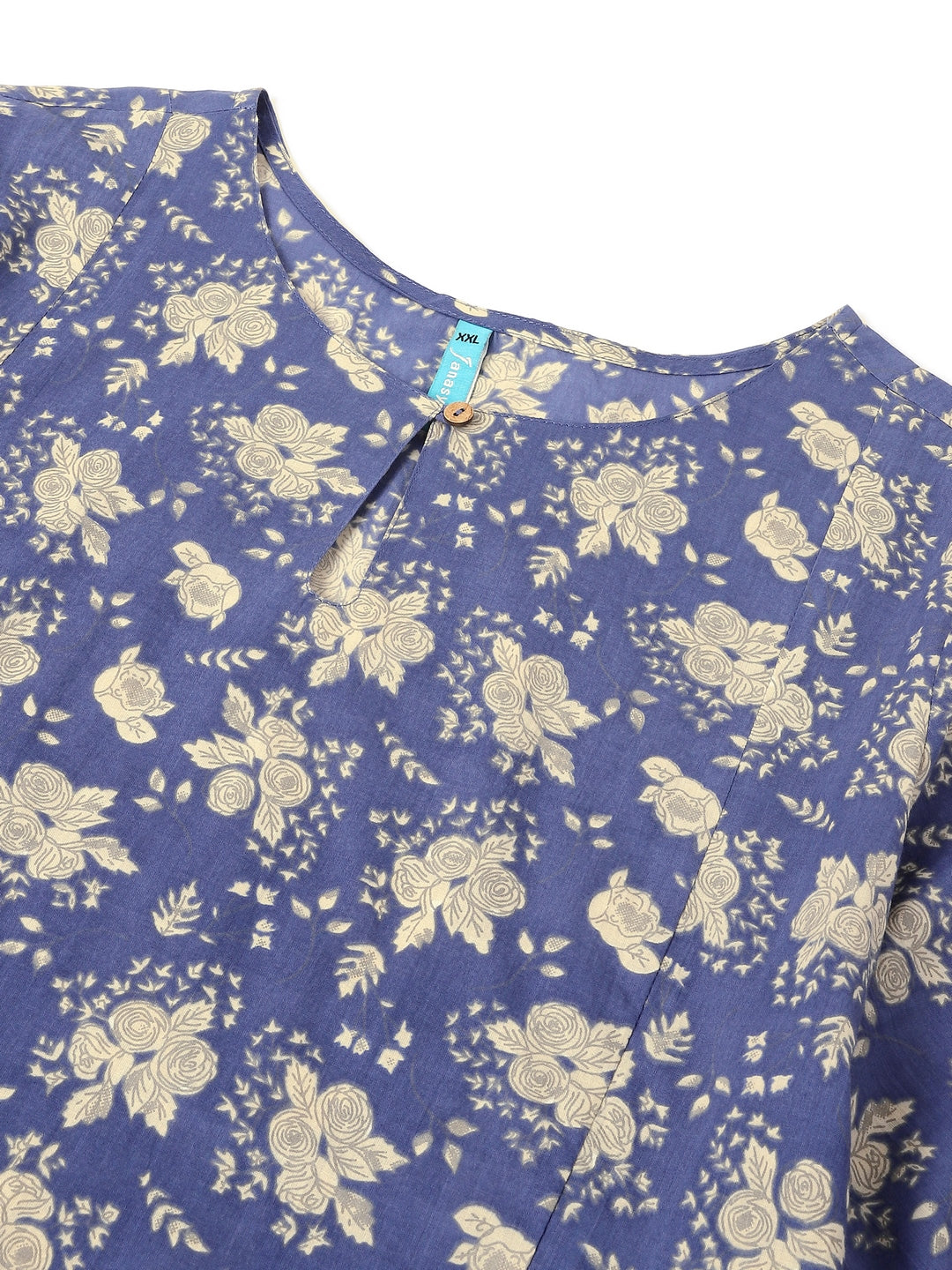 Janasya Bright Cotton Floral Fit & Flare Dress