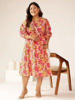 Thumbnail for Janasya Bright Cotton Floral A-Line Dress