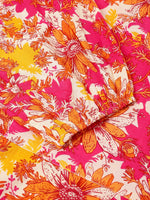 Thumbnail for Janasya Bright Cotton Floral A-Line Dress