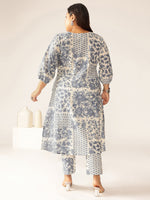 Thumbnail for Janasya Light Cotton Floral A-Line Kurta Set