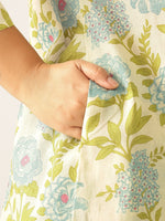 Thumbnail for Janasya Light Cotton Floral A-Line Tunic