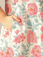 Thumbnail for Janasya Light Cotton Floral A-Line Tunic