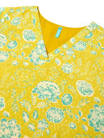 Thumbnail for Janasya Bright Georgette Floral A-Line Tunic