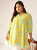 Janasya Bright Georgette Floral A-Line Tunic - Distacart