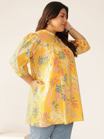 Thumbnail for Janasya Light Cotton Tropical A-Line Tunic