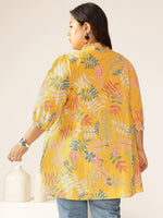 Thumbnail for Janasya Light Cotton Tropical A-Line Tunic