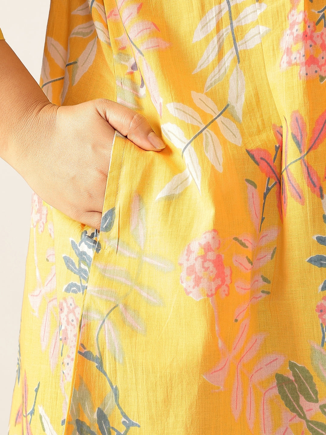 Janasya Light Cotton Tropical A-Line Tunic