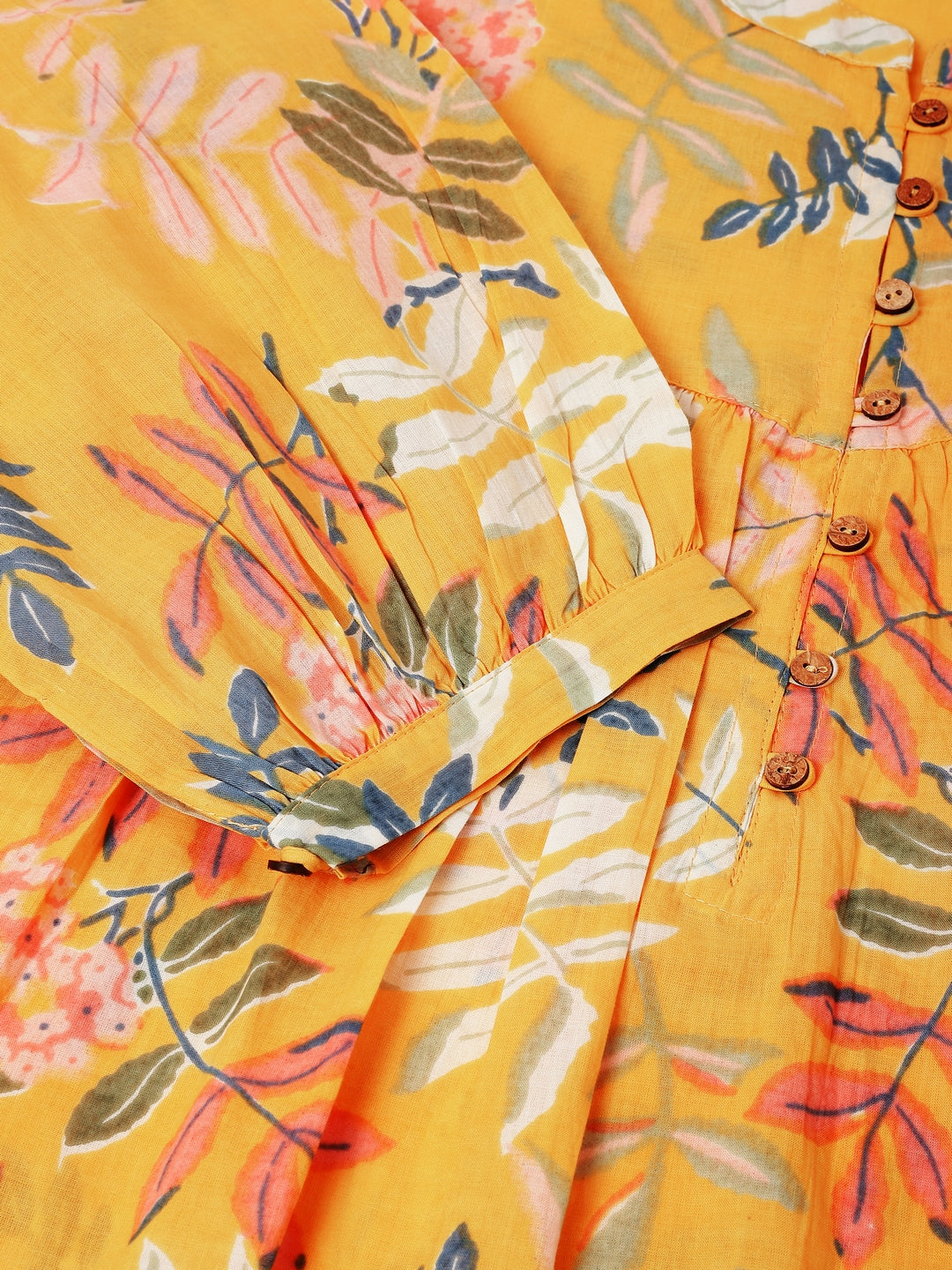 Janasya Light Cotton Tropical A-Line Tunic