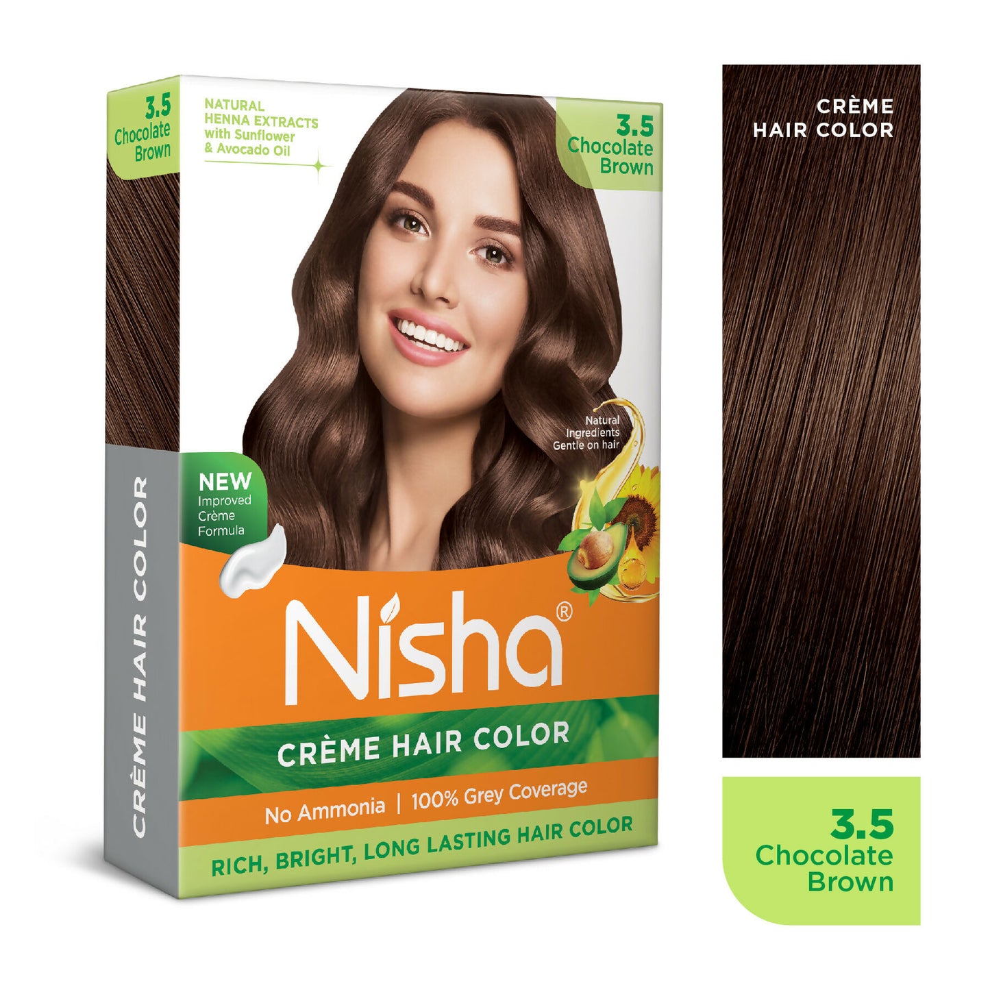 Nisha Creme Hair Color for Women - Chocolate Brown - Distacart