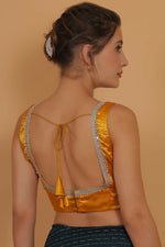 Thumbnail for Joban Fashion Silk Zari And Sequence Work Padded Blouse - Yellow