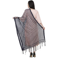 Thumbnail for A R Silk Cotton square Regular Dupatta Color Navy Dupatta or Chunni
