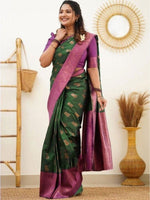 Thumbnail for Anouk Woven Design Zari Banarasi Saree