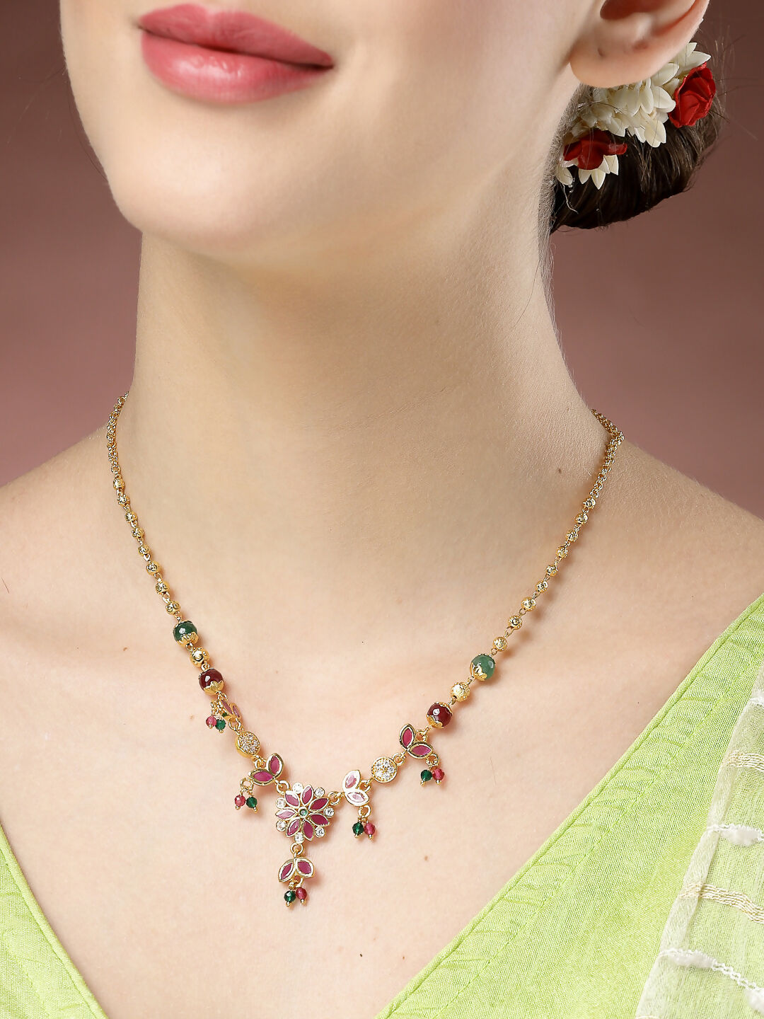 NVR Women's Multicolor Gold-Polished Minimal Chain - Distacart