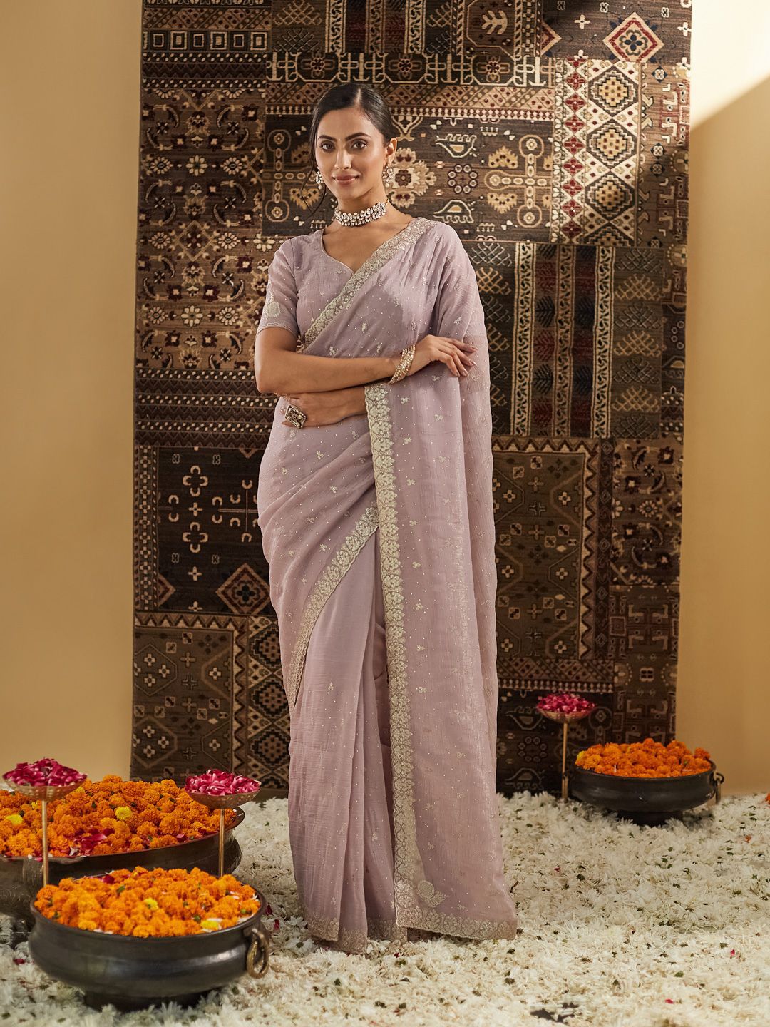 kasee Embellished Embroidered Pure Silk Saree - Distacart